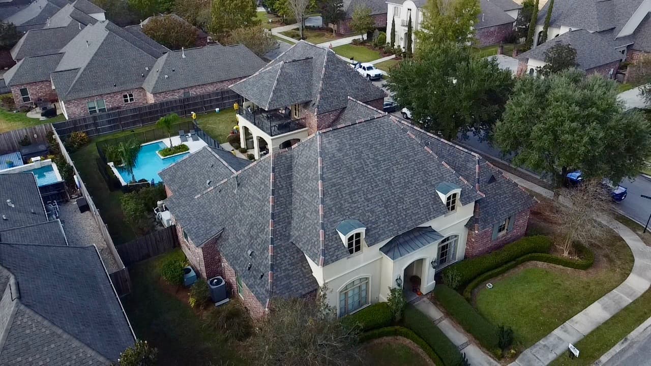 Residential roof repair project in Walker LA